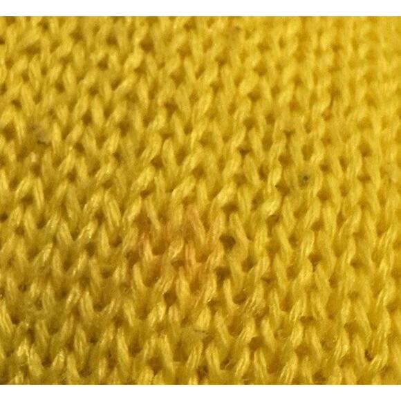 Joseph A Yellow Crochet Sweater Women’s Size Medium Bright Sleeveless Artsy Knit - Picture 9 of 10